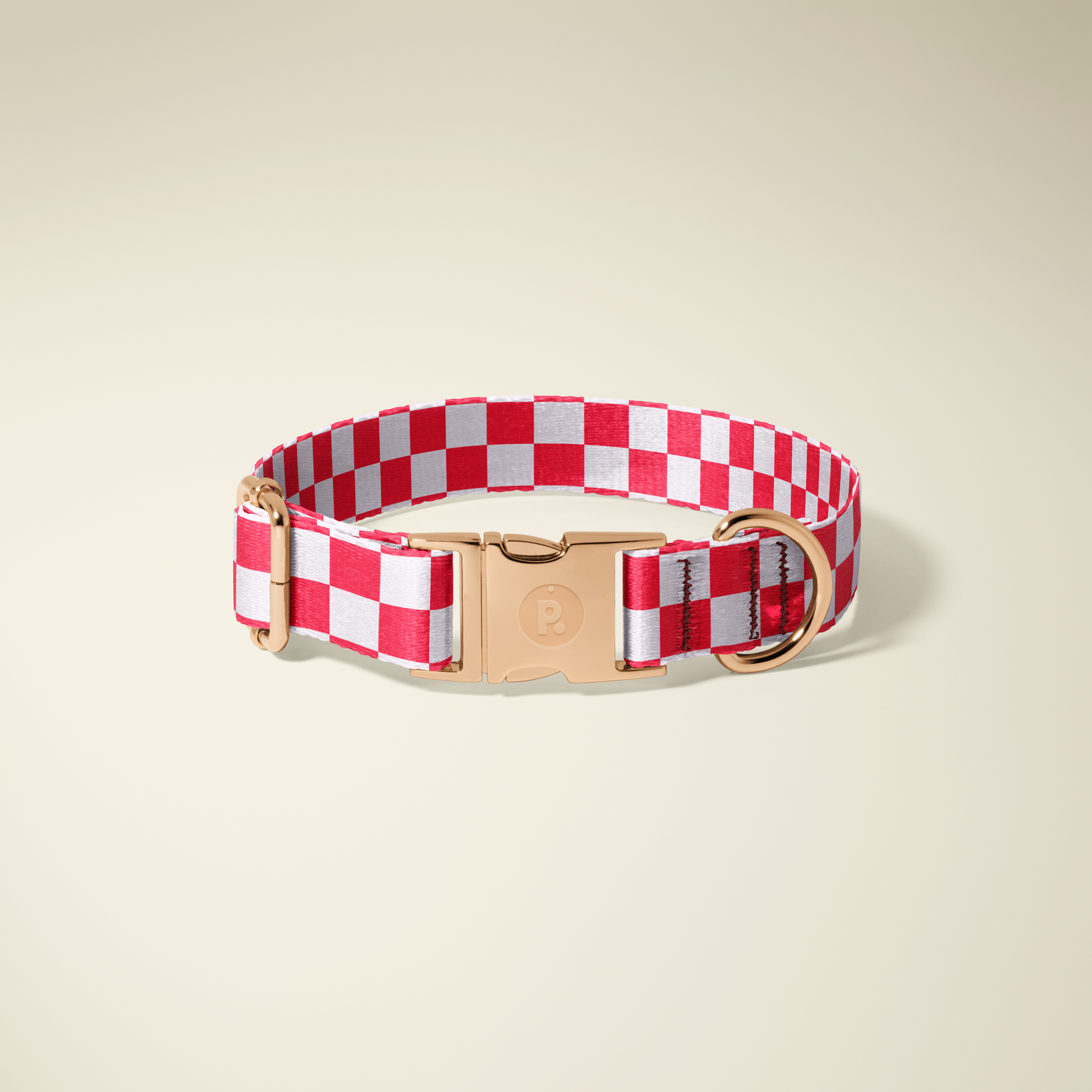 Gingham Rose Gold Collar - Red