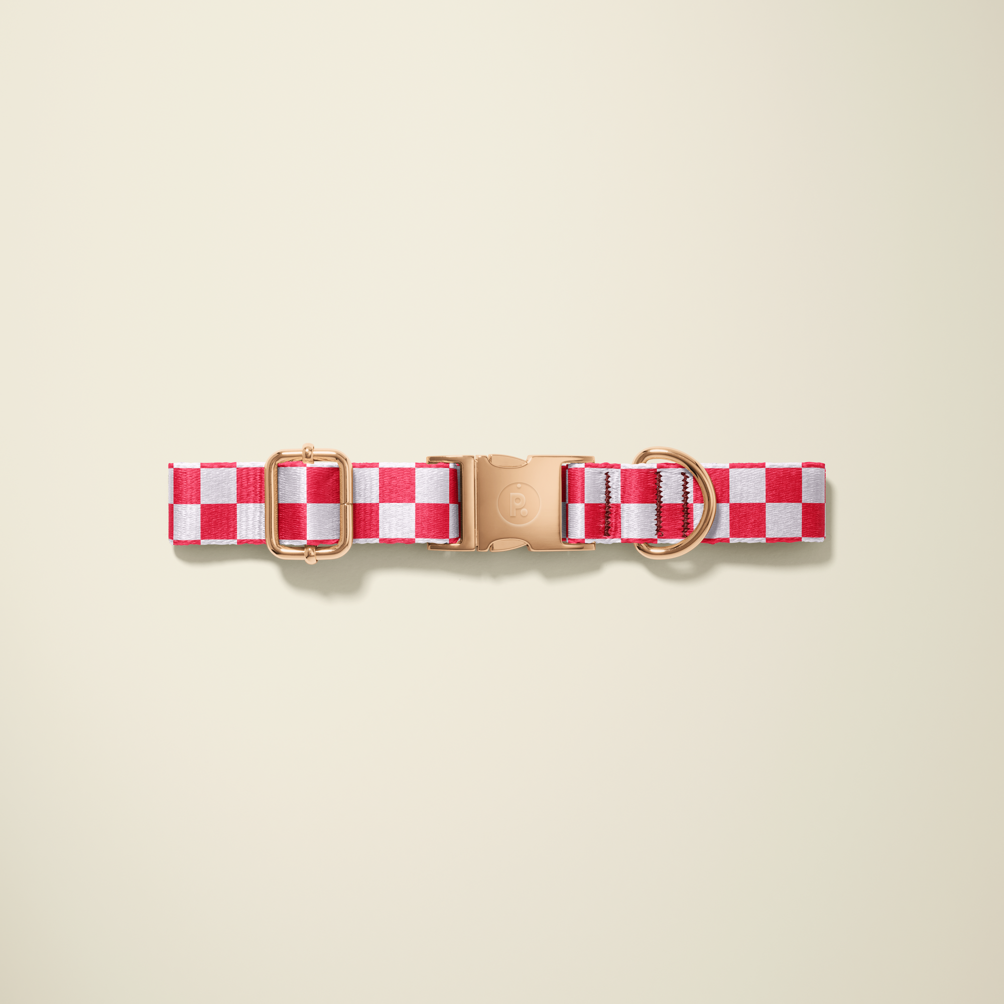 Gingham Rose Gold Collar - Red